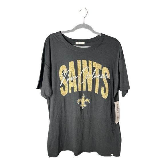 47 Tops - 47 Brand Women’s Black New Orleans Saints Crew Neck Graphic T-Shirt Size Large